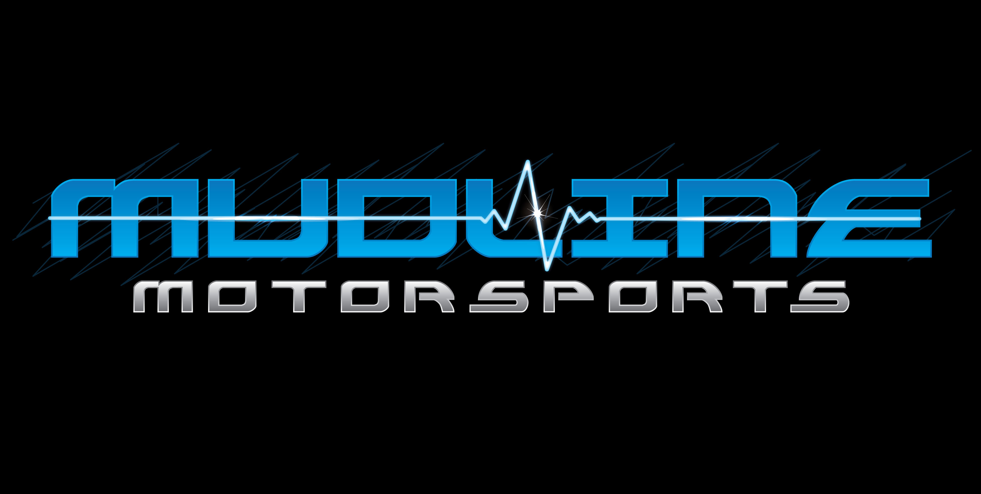 Mudline Motorsports logo — chrome and blue motorsports branding designed by Web Enhance